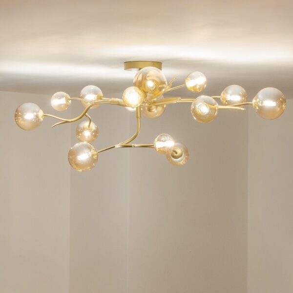 Brilagi - LED Полилей за повърхностен монтаж MISTEL 15xG9/3W/230V златист