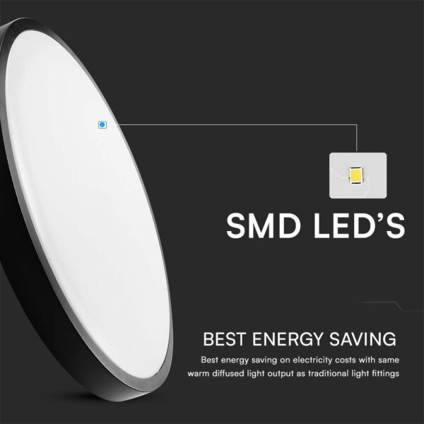 LED Плафон за баня LED/18W/230V 3000K IP44 черен
