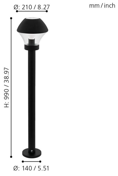 Eglo 33568 - LED димируема външна лампа VERLUCCA-C 1xE27/9W/230V IP44
