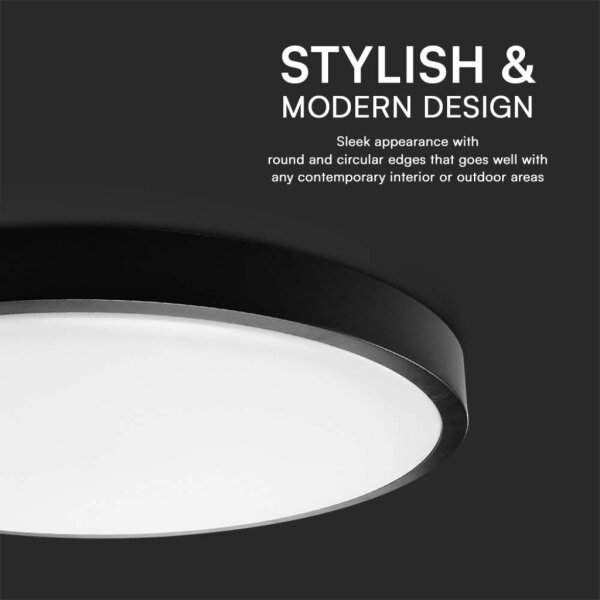 LED Плафон за баня LED/18W/230V 3000K IP44 черен