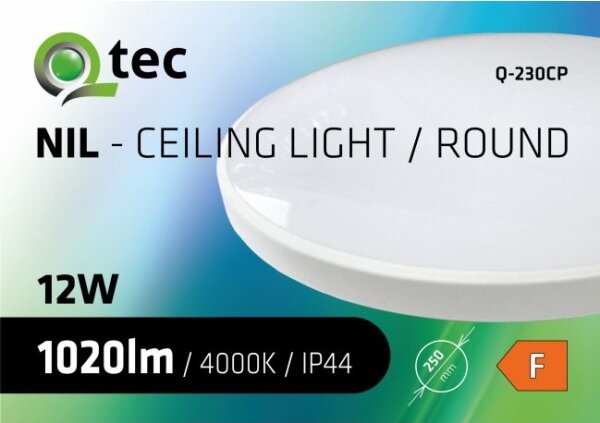 LED Плафон за баня CIRCLE LED/12W/230V 4000K Ø 25 см IP44 бял