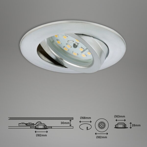 Briloner 7296-019 - LED вградено баня 6,5W 230V IP23
