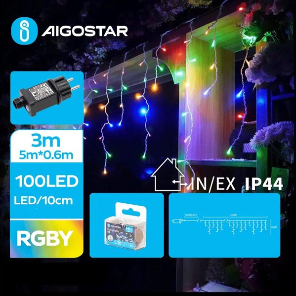 Aigostar - LED Външен светлинен низ 100xLED/8 функции 8x0,6m IP44 многоцветен