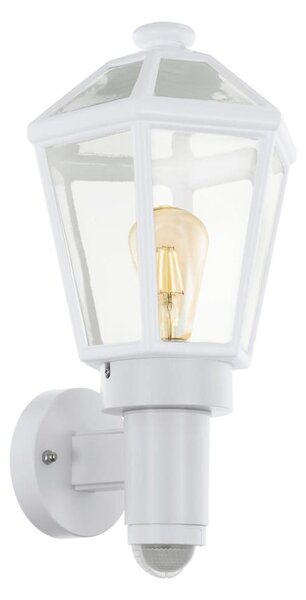 Eglo 79288 - Външна стенна лампа със сензор MONSELICE 1xE27/28W/230V IP44 бяла