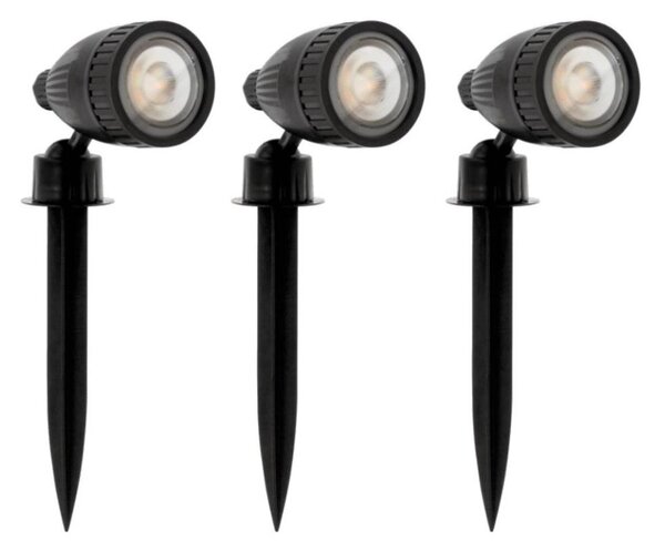 Eglo 31028 - Комплект от 3 LED RGBW външни лампи NEMA-C 1x GU10/5W/230V IP44 черни + дистанционно управление