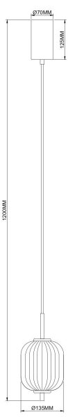 Zuma Line 003064-034751 - LED полилей на кабел AKARI, LED 6,5 W, 230 V, Ø 13 см, златист