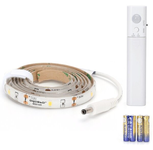 Aigostar - LED лента с димер и сензор 1м LED/2W/4xAAA 3000K IP65