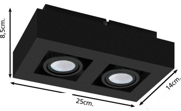 Eglo 31063 - LED спот MENDOZA 2xLED/4,7W/230V 3000K черен