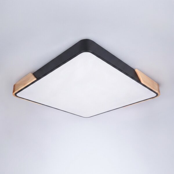 Brilagi - димируемо LED осветително тяло PILANA LED/60W/230V дъб/черно 56x56 cm + дистанционно управление