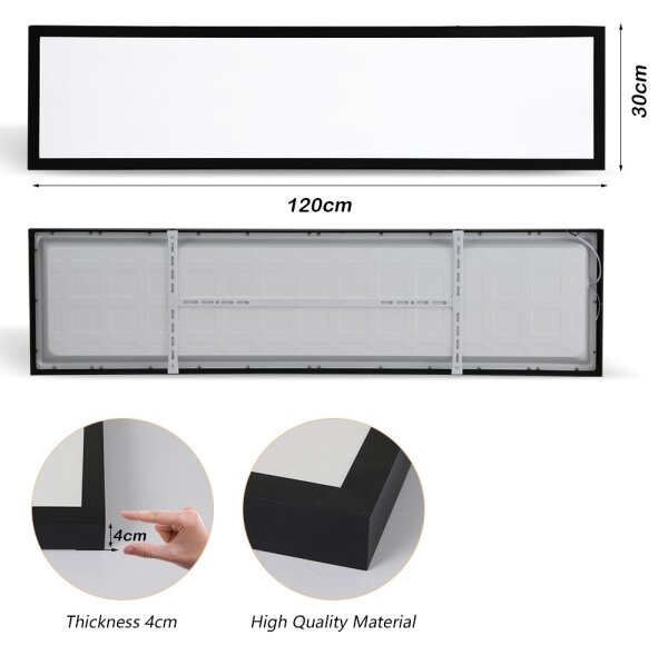 Brilagi - LED осветително тяло за баня FRAME LED/50W/230V 3000/4000/6000K IP44 черно