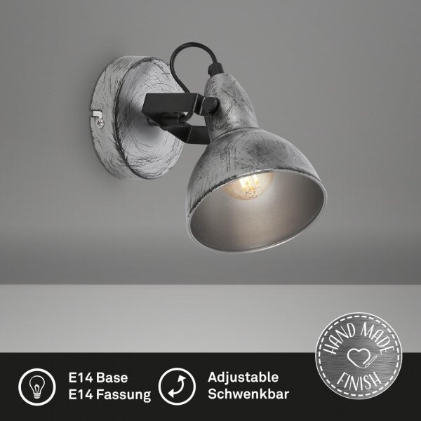 Briloner 2049-014 - Спот аплик RETRO 1xE14/40W/230V сив