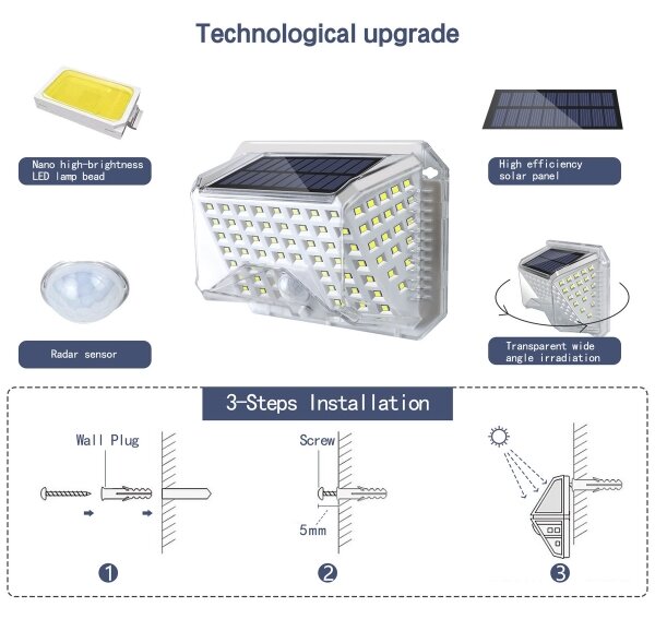 Brilagi-LED соларен стенен сензор WALLIE LED/4W/5,5V сребрист