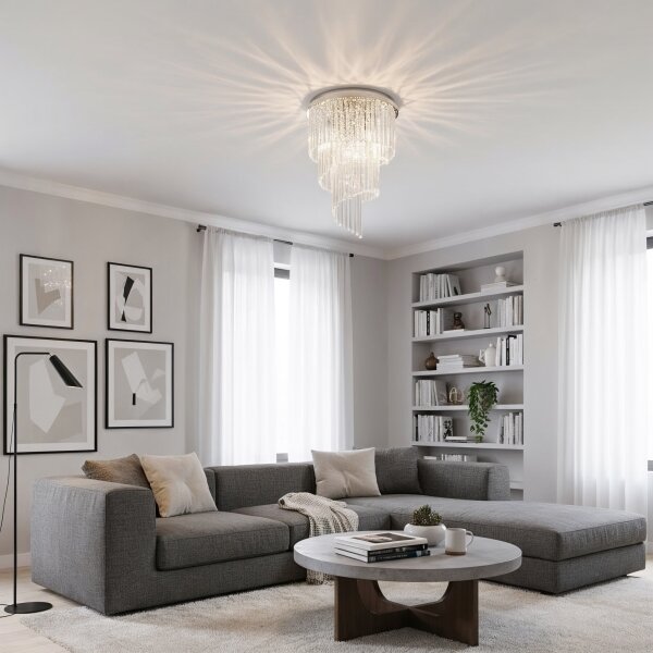 Ideal Lux - Кристален полилей за повърхностен монтаж CARLTON 12xE14/40W/230V Ø 50 см хром