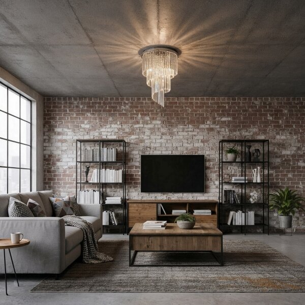 Ideal Lux - Кристален полилей за повърхностен монтаж CARLTON 12xE14/40W/230V Ø 50 см хром