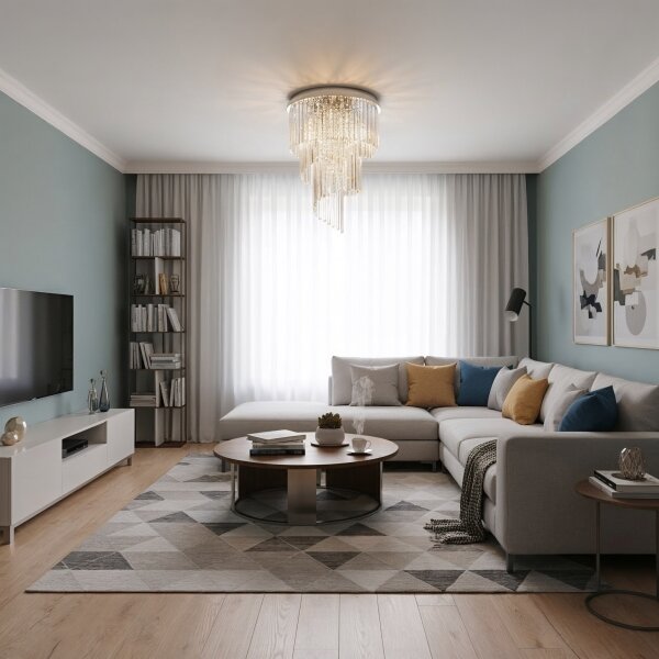 Ideal Lux - Кристален полилей за повърхностен монтаж CARLTON 12xE14/40W/230V Ø 50 см хром