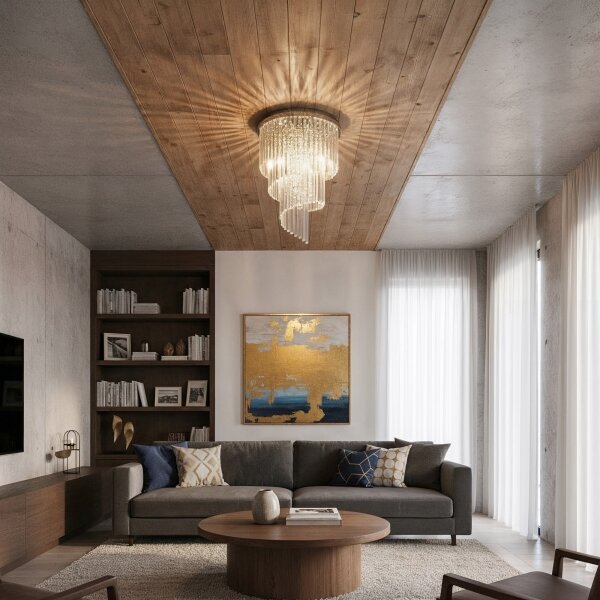 Ideal Lux - Кристален полилей за повърхностен монтаж CARLTON 12xE14/40W/230V Ø 50 см хром