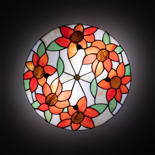 Brilagi - Tiffany витражен плафон SUNFLOWER 3xE27/60W/230V Ø 40 см