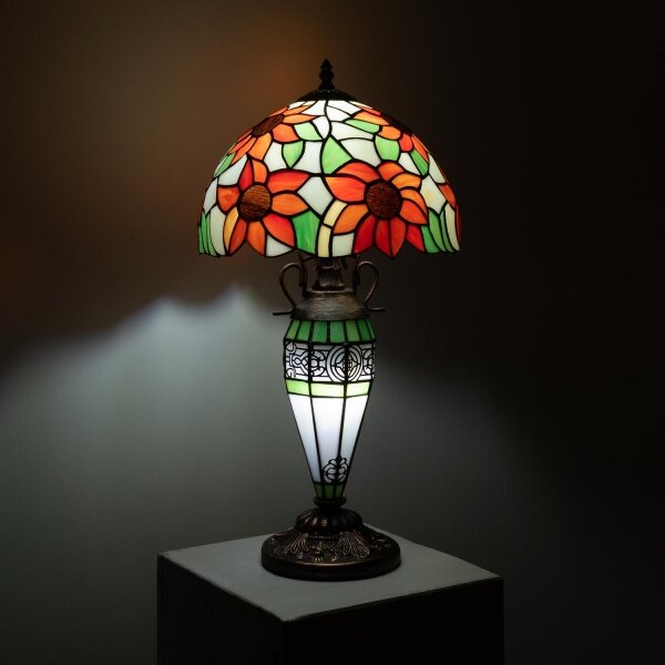 Brilagi - витражна настолна лампа в стил Тифани SUNFLOWER 1xE27/60W/230V + 1xE14/40W