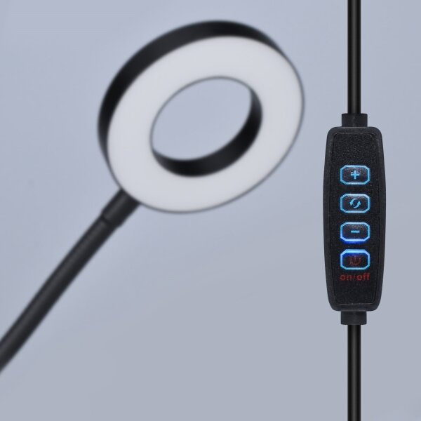 Solight WO66-B- димируема LED настолна лампа с щипка LED/8W/230V 3000/4000/5000K черна
