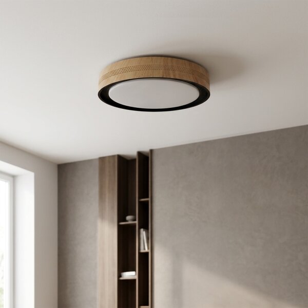 Brilagi - димируемо LED таванно осветително тяло COCI LED/48W/230V Ø 39 см дърво/черно+ДУ