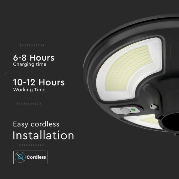 LED соларна улична лампа с сензор 10W/3,2V 6500K IP65 + дистанционно управление