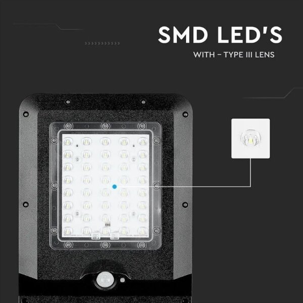 LED соларна улична лампа със сензор LED/15W/7,4V 4000K IP65 10800 mAh
