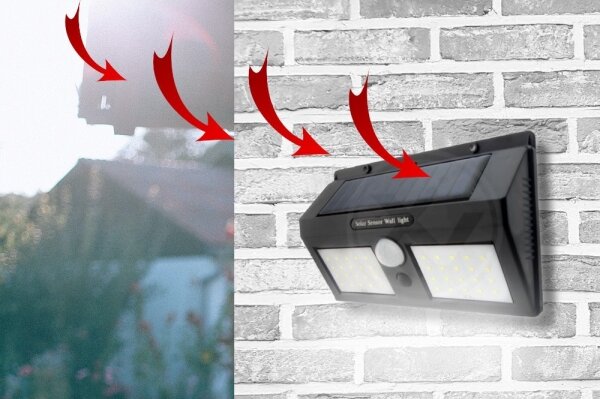 LED соларна стенна лампа със сензор LED/1,2W/3,7V 1200 mAh IP44
