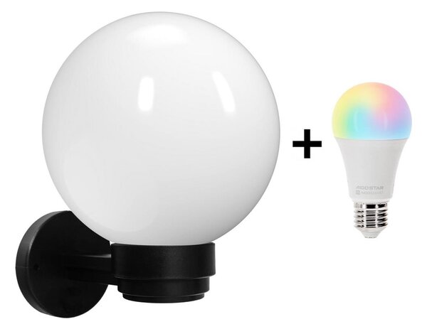 Brilagi-LED RGBW Външно стенно осветително тяло HARBOR 1xE27/9W/230V IP33черно/бяло