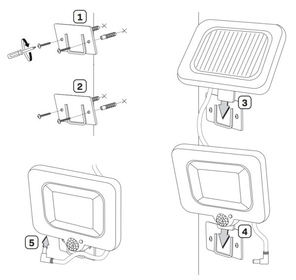 LED Соларен прожектор със сензор DUO LED/1W/3,7V 1200 mAh IP44