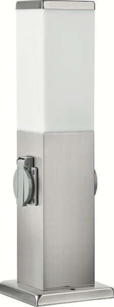 Brilagi - Външна лампа NOVA с 2 SCHUKO контакта, 1xE27/15W/230V, 40 см, IP44, хром