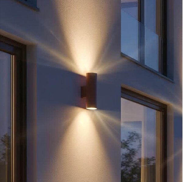 Ideal Lux - Външна стенна лампа GUN 1xGU10/35W/230V 21 см IP44 кафява