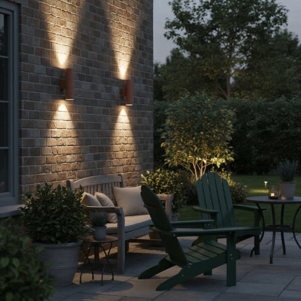 Ideal Lux - Външна стенна лампа GUN 1xGU10/35W/230V 21 см IP44 кафява