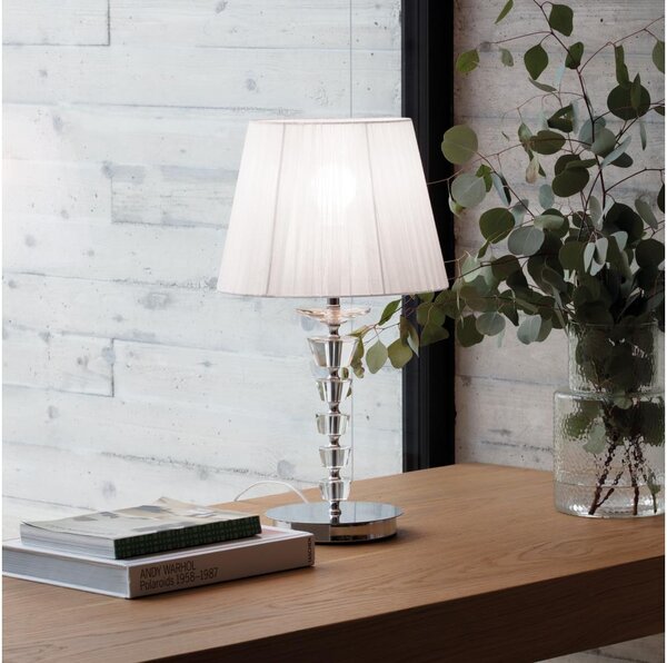 Ideal Lux - Кристална настолна лампа PEGASO, 1xE27/60W/230V, лъскав хром