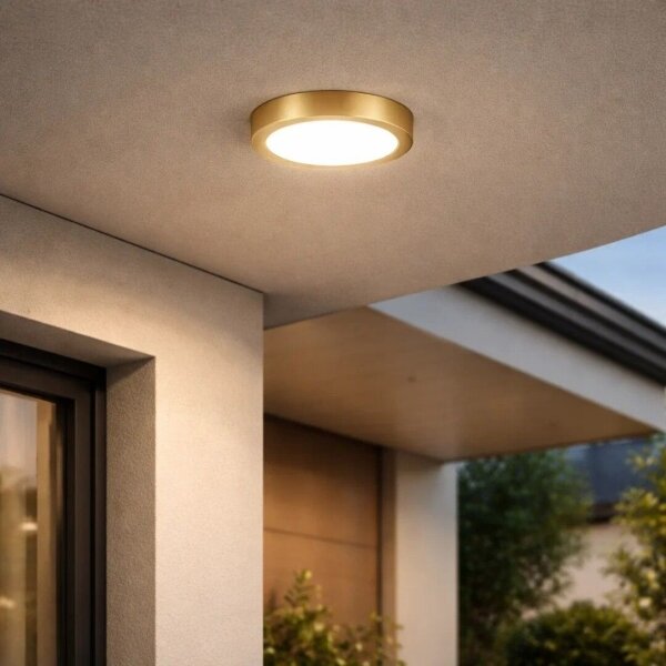 Rabalux 75078 - LED банен таванен плафон SHAUN PLUS 24W/230V диам. 22 см IP44 златист