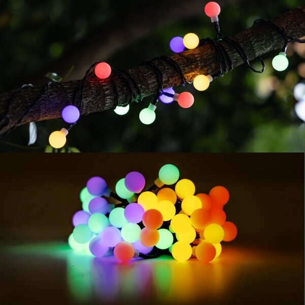 Aigostar - LED соларен декоративен гирлянд 50 LED, 8 функции, 12м, IP65, мултико