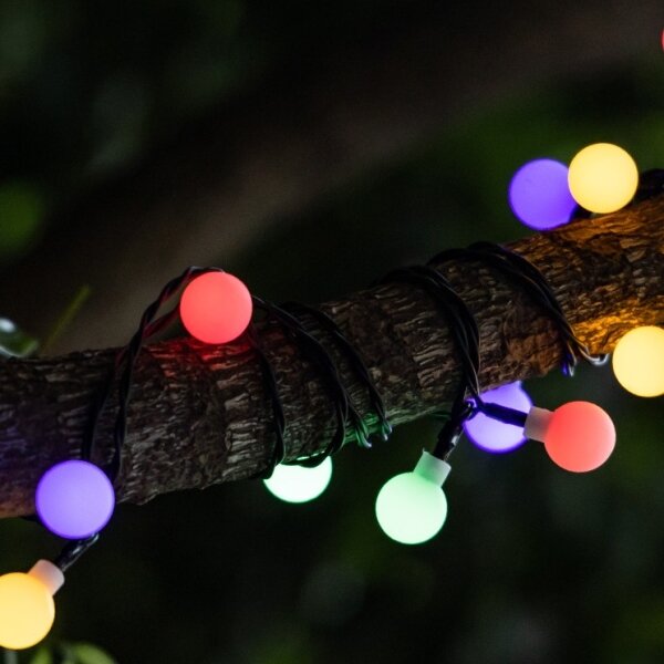 Aigostar - LED соларен декоративен гирлянд 50 LED, 8 функции, 12м, IP65, мултико