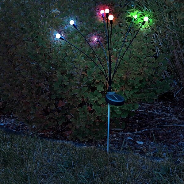 LED RGB соларна лампа FIORINI 8xLED/1,2V 600 mAh IP44 черна
