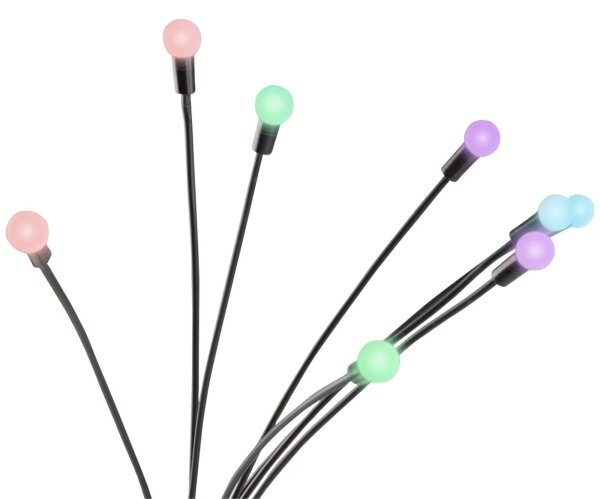 LED RGB соларна лампа FIORINI 8xLED/1,2V 600 mAh IP44 черна
