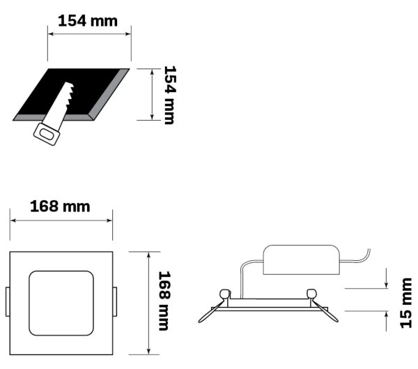 LED Лампа за окачен таван RIGEL LED/10W/230V 4000K 16,8x16,8 см черен