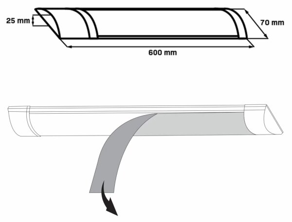 LED Лампа за под кухненски шкаф LED/18W/230V 4000K 60 см бял