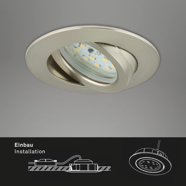 Briloner 7296-012 - LED Димируема лампа за вграждане/6,5W/230V IP23 хром
