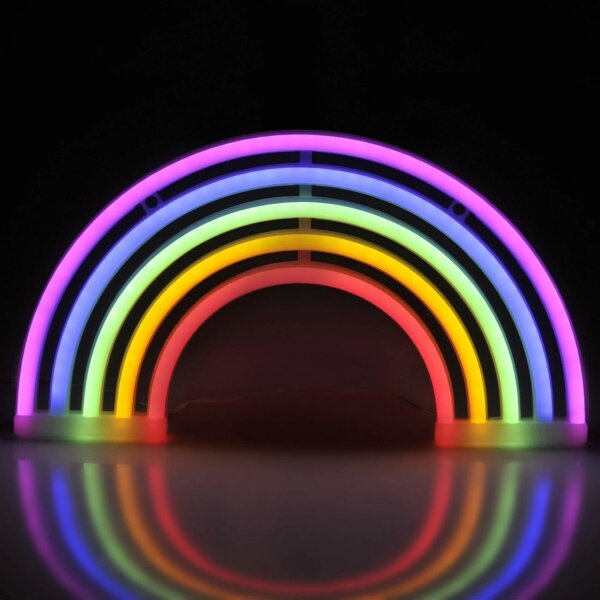 LED Неонова декорация за стена RAINBOW LED/3W/3xAA USB многоцветен