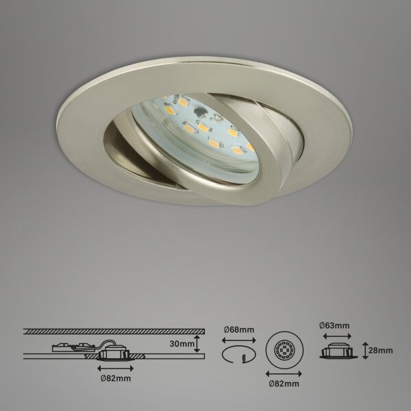Briloner 7296-012 - LED Димируема лампа за вграждане/6,5W/230V IP23 хром
