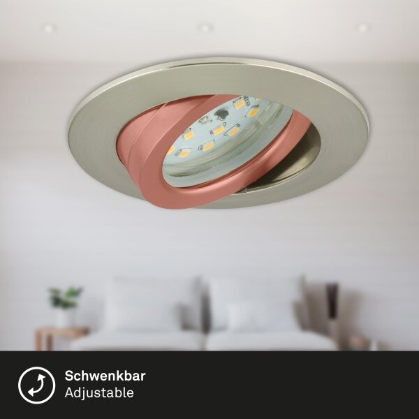 Briloner 7296-012 - LED Димируема лампа за вграждане/6,5W/230V IP23 хром