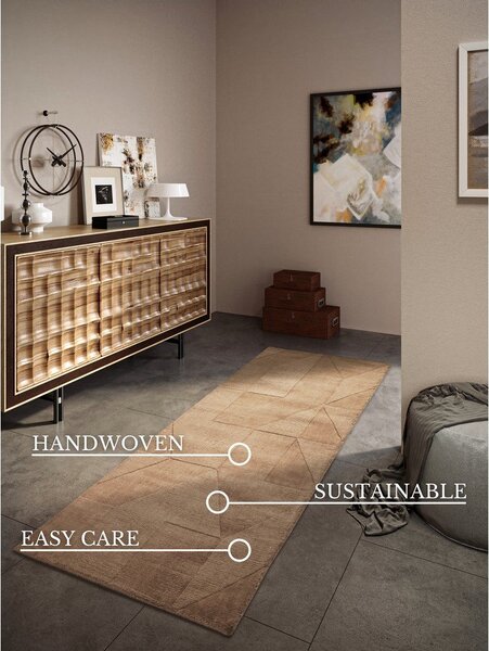 Бежова ръчно изработена вълнена пътека 80x250 cm Ursule – Villeroy&Boch