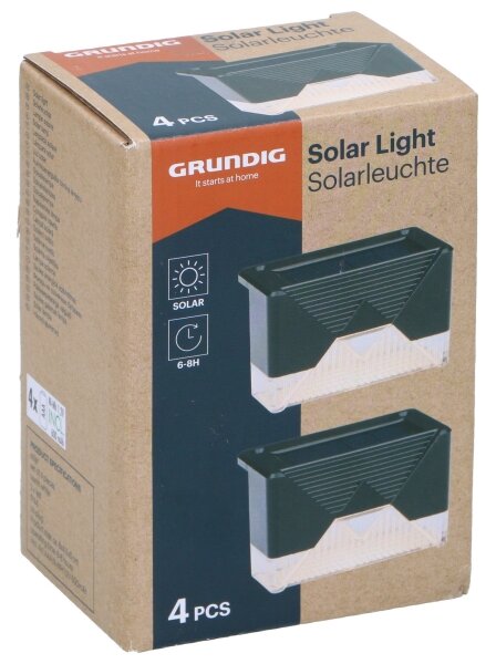 Grundig - Комплект 4x LED соларни стенни лампи LED/1,2V 600 mAh IP44