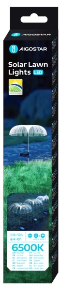 Aigostar - LED соларна декоративна лампа LED/0,03W/1,2V 70см 6500K IP44