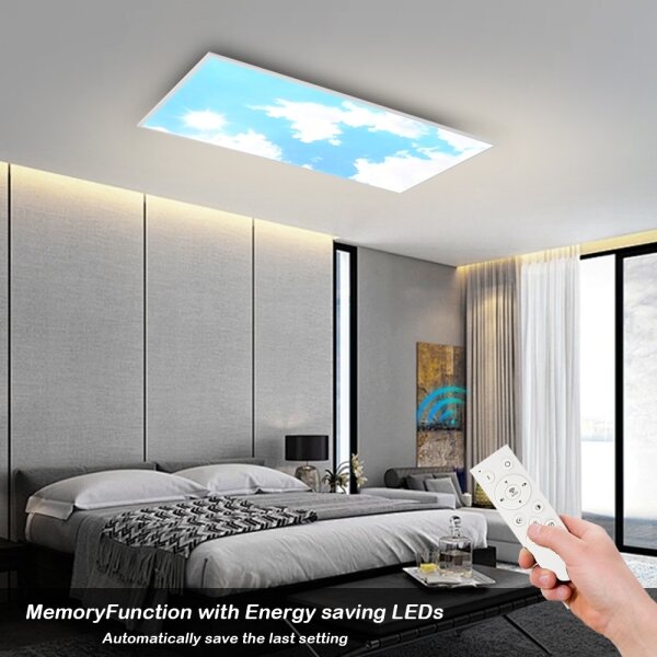 Brilagi - LED димируемо таванно осветително тяло SLIMFRAME SKY LED/80W/230V 120x60 см сребрист/син + дистанционно