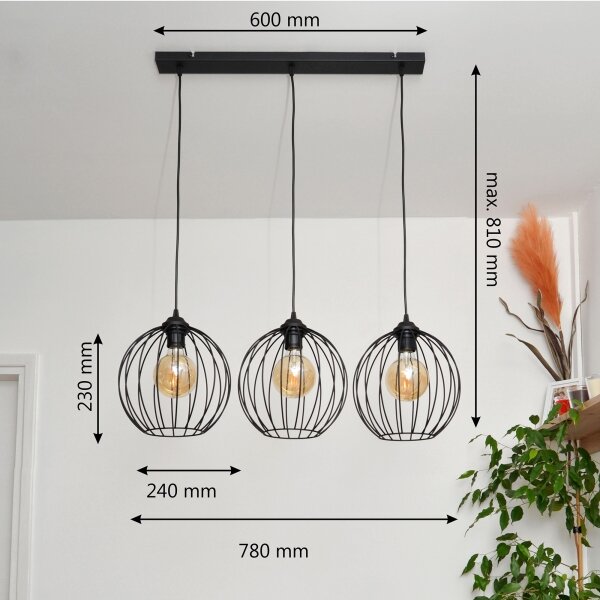 LED Пендел MERCURE 3xE27/15W/230V