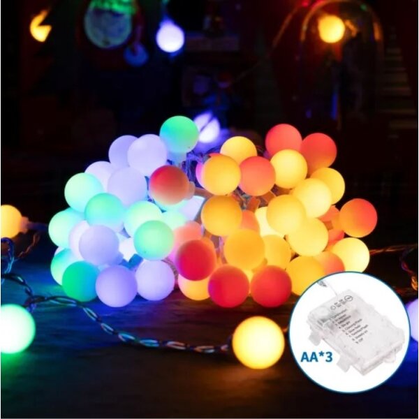 Aigostar - Външна LED гирлянда 25xLED/3xAA/8 режима 2,8 m IP44 многоцветна